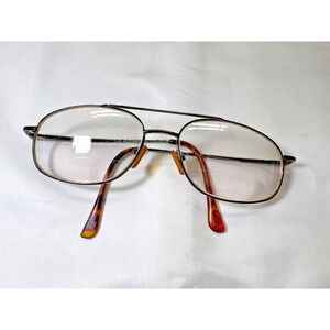 Vintage Metal Eyeglass Frames Oval Frames Only Glasses Demi Amber Tips 54□18